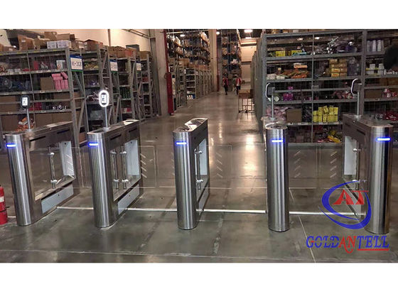 Indoor Workshop Access Control Turnstile With Biometric Auto Recognition Reader