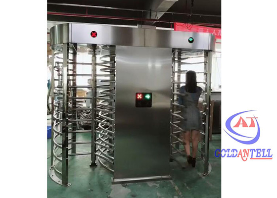 304 Stainless Steel Glass Rotate Full High Turnstile Double Channels Gym Gate Locking System Security Grade