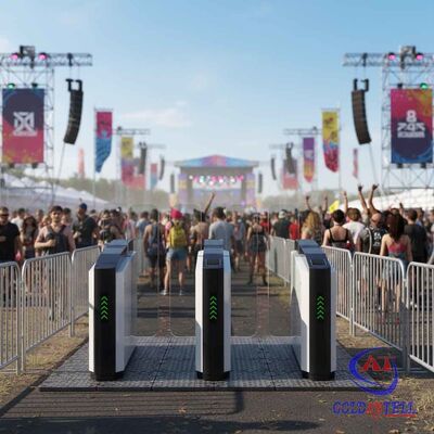 Anti-climb Full Height Wing Turnstile Biometric QR Face Recognition Automatic Speed Sliding Gate for Stadium Event Security