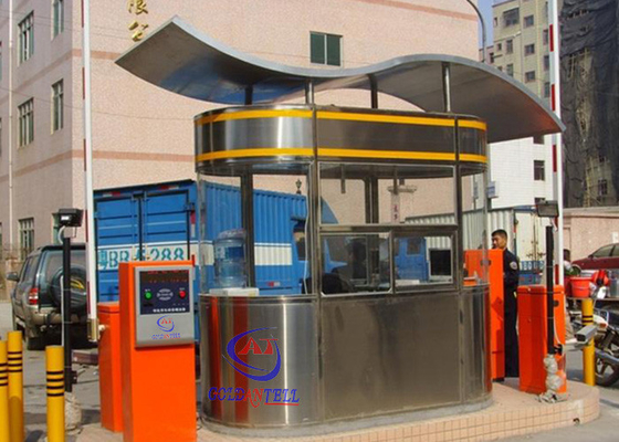 Enough Space Tall Managemeny Control Public Sentry Box / Security Guard House Ellipse Shape
