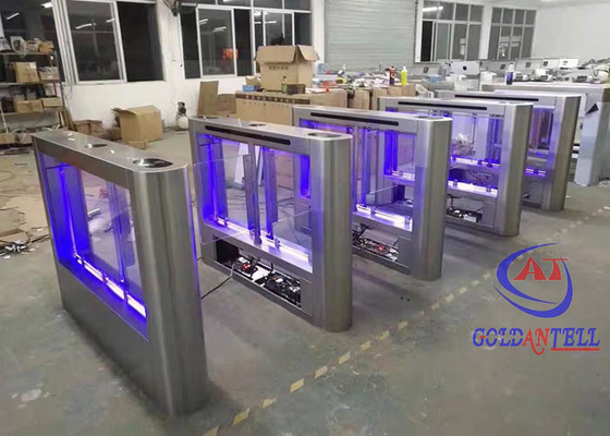 ইন্টেলিজেন্ট RFID কার্ড ফ্ল্যাপ টার্নস্টাইল গেট হাই স্পিড ফিঙ্গারপ্রিন্ট সুইং ব্যারিয়ার গেট