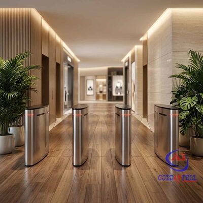 Sleek Flap Barrier Speed Gate DC Brushless Motor Quiet High Speed Pedestrian Turnstile for Luxury Residential Complex CE