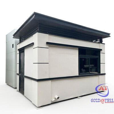 52=Quick Assembly Security Guard House with Toilet Prefabricated Steel Sentry Box Portable Modular Guard Shack Restroom Cabin