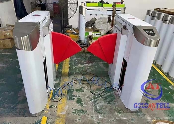 বায়োমেট্রিক 0.3s স্পিড ফ্ল্যাপ টার্নস্টাইল গেট LED আলোর সাথে টেকসই রক্ষণাবেক্ষণ